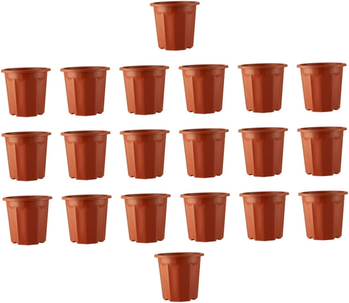 MERRYHAPY Minimalist Design 20Pcs Plastic Flower Pots Base Plant Pots for Gardening