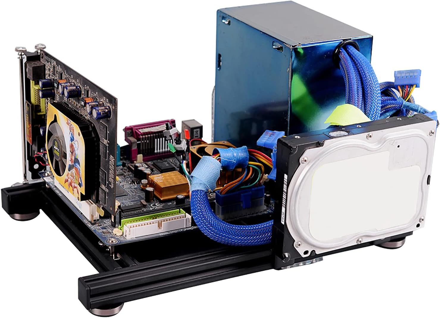 XUMIUZIY ITX Computer Open Air Case, DIY Open Aluminum Alloy Computer PC Case Chassis for ITX, Frame Heat Dissipation Aluminum Bracket image number 5