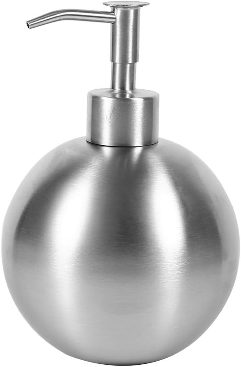 Stainless Steel Bath Accessory for Shower Gel Lotion Shampoo Dispenser 500Ml Ball Shaped Kitchen Hand Soap Container Durable Corrosion Resistant Pump Design image number 2