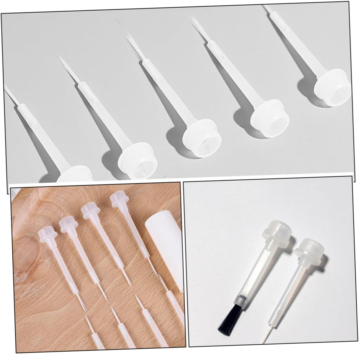 WOFASHPURET 50Pcs Nail Polish Brush Replacement Set Liquid Nail Brush for Dipping and Detailing Suitable for Professional Home Use image number 3