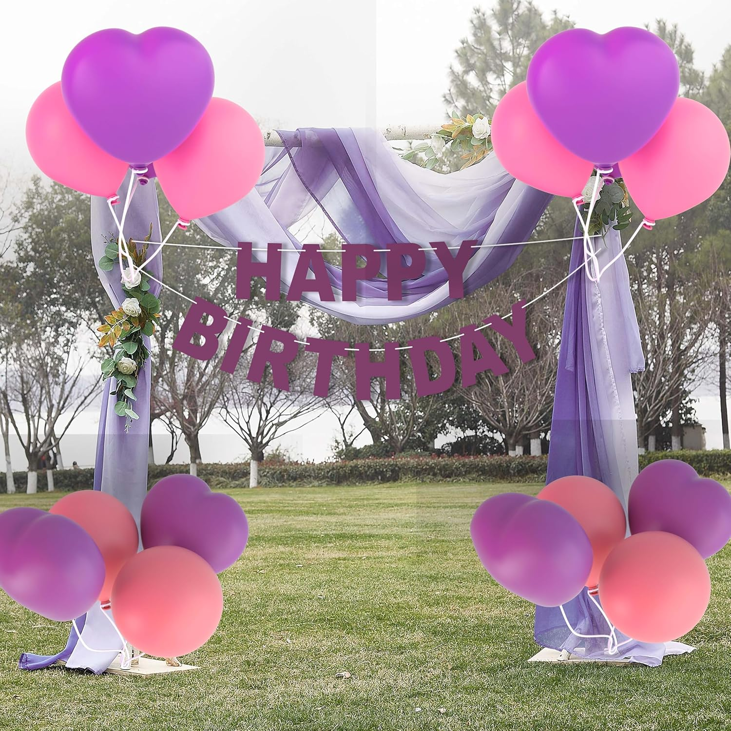 DIY Magenta Purple Colour Printed Happy Birthday Banner 10Ft Holograthic Birthday Banner Birthday Party Decoration Supplies image number 6