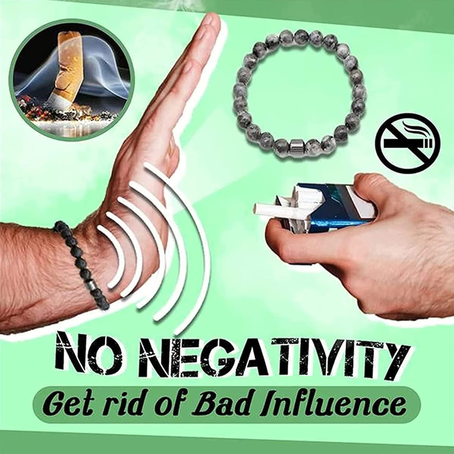 Smoking Cessation Bracelet, Quit Smoking Bracelet , 5PCS anti Anxiety Bracelet for Women Men, anti Smoke Magnetic Therapy Bracelet, Spiritual Bracelet Pain Relief for Weary Muscles & Joints (5Pcs), 宝石 image number 3