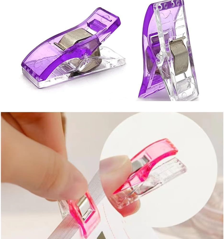 Sewing Clips,100 PCS Sewing Clips Multipurpose Plastic Quilting Clips for Quilting Crafting Wonder Clips, Quilting Accessories to Replace Sewing Pins Pinning and Marking(9 Colors) image number 5