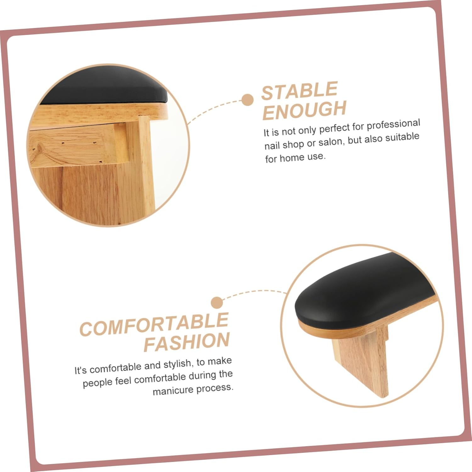 HAPINARY Manicure Hand Rest Cushion Comfortable Leather Nail Art Armrest for Salon and Home Use Portable Nail Tech Accessory image number 4