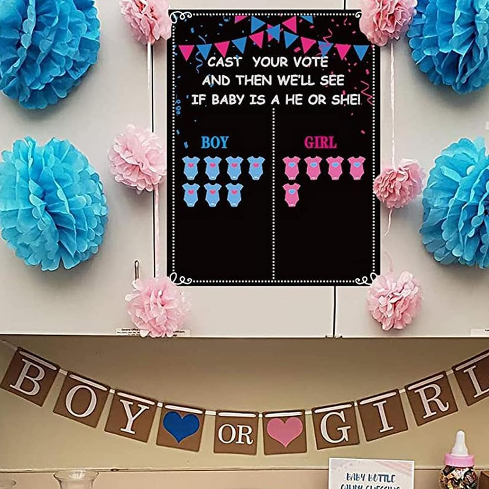 Gender Reveal Games, Voting Gender Reveal Decorations Gender Reveal Ideas Boy or Girl Baby Shower Party Supplies for Gender Reveal Voting Use Gender Reveal Decor