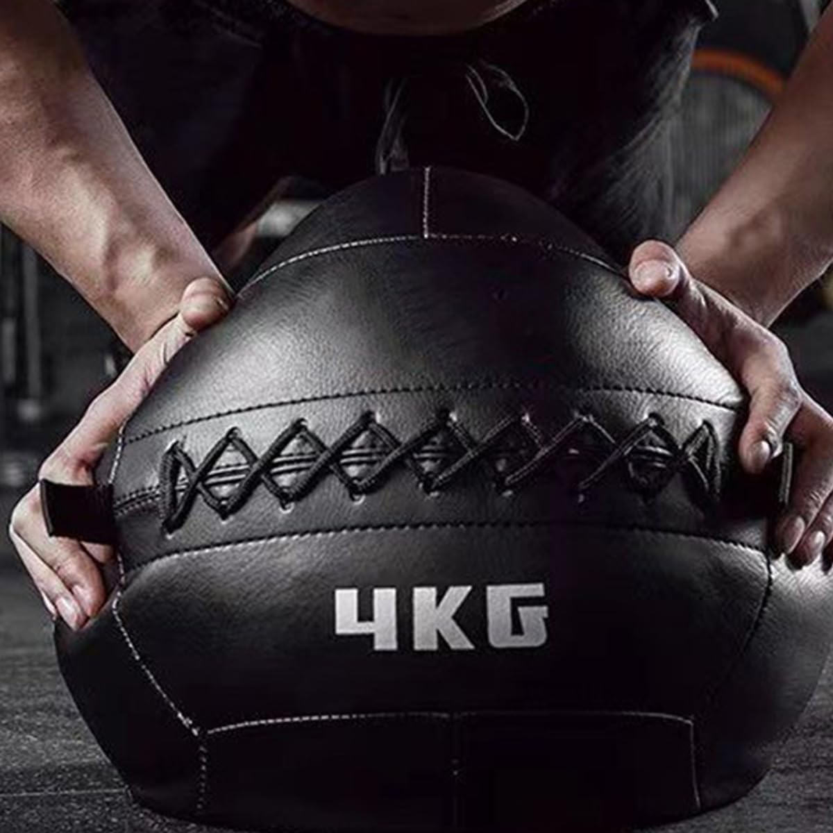 AIMALL Non-Elastic PU Medicine Ball for Balance and Stability, Soft Squat Wall Ball for Strength Training Workouts, Available in 2.2 to 11 Lbs Sizes image number 3