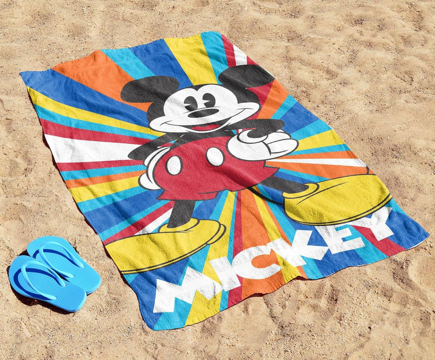 Jay Franco Disney Mickey Mouse Summer Towel - for Bath, Beach & Pool - 100% Cotton, 71 Cm X 147 Cm