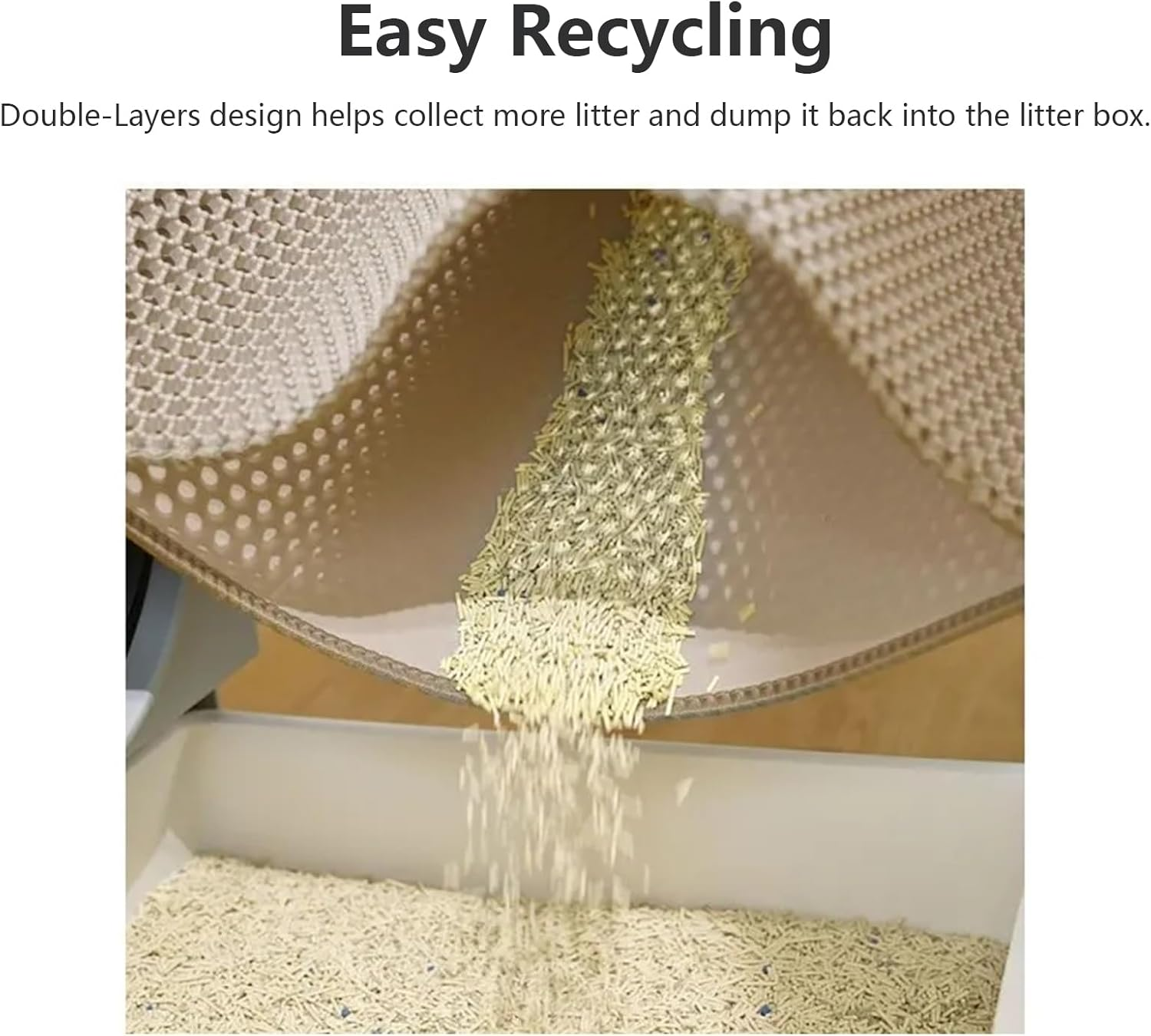 Premium Double Litter Mat, EVA Cat Litter Tray Mat, 58 X 75 Cm, Foldable Cat Litter Mat, Honeycomb Design Mat, Waterproof Double Layer Design, Honeycomb Mat image number 6