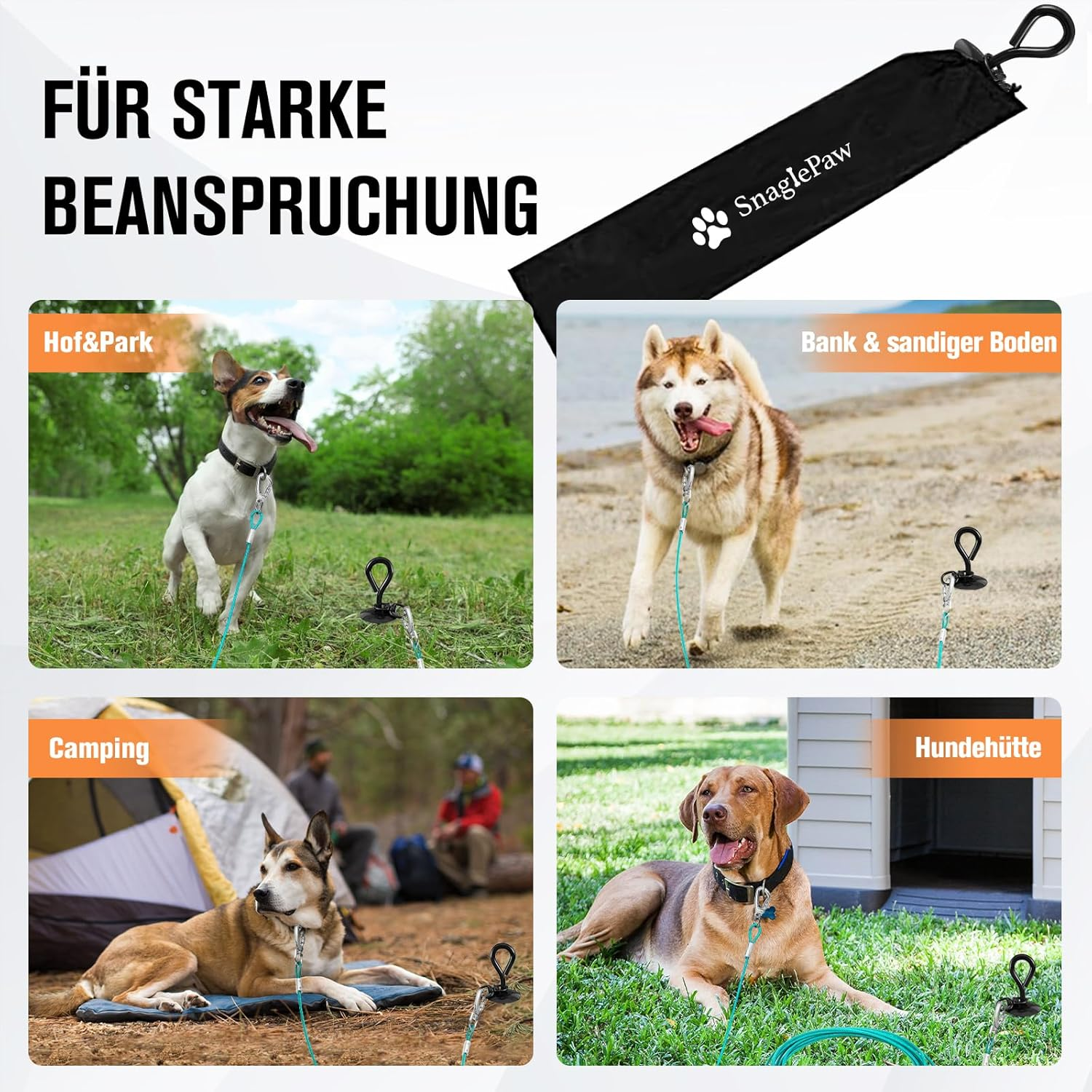 Ground Anchor Dog, Spiral Blade Anchor Stake for Dogs, Large, Robust Anchor Spike for Hanging the Cable Chain in the Garden or at the Beach, Bending or Pulling Out for Medium or Large, up to 225 Lbs image number 1