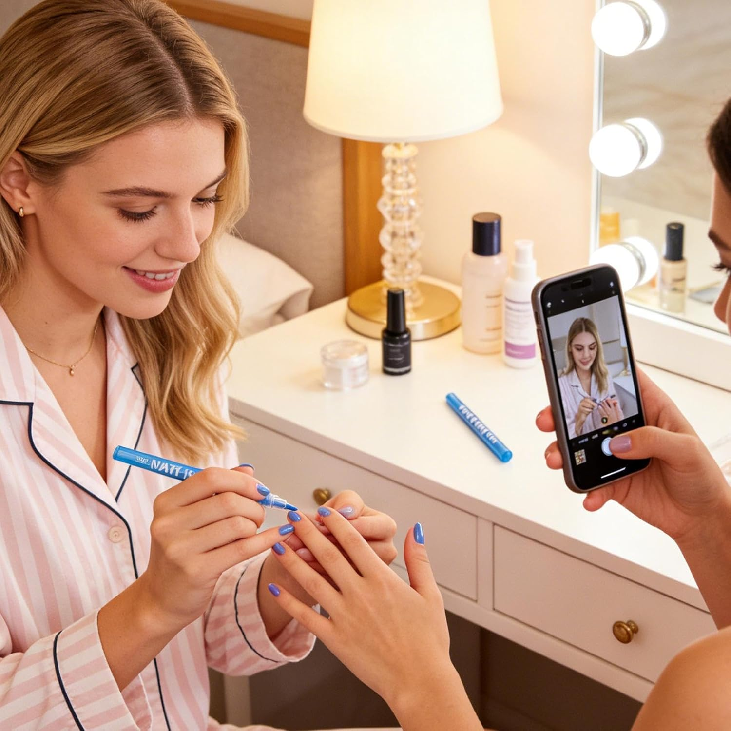 Cileznw Nail Pen - 12 Colors Quick Dry Acrylic Paint with Tips | Nail Decoration Pen | for Kids Christmas Stocking Stuffers Beginners Teens Women Nail Night Girls image number 5