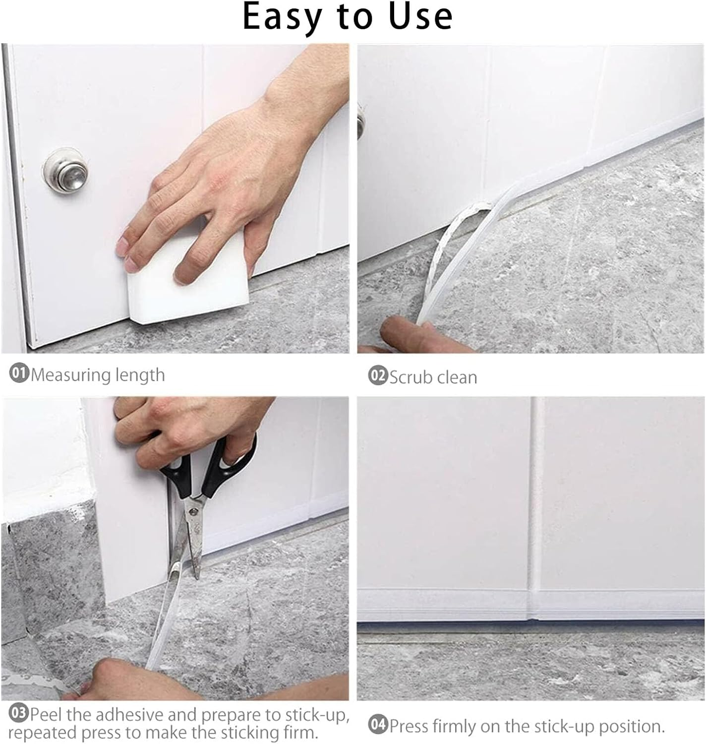 32.8FT Transparent Silicone Weather Stripping Door Seal for Doors Windows Shower Glass Gap, No Residue Glass Shower Door Seal Strip under Door Draft Stopper Silicone Sealing Tape image number 3