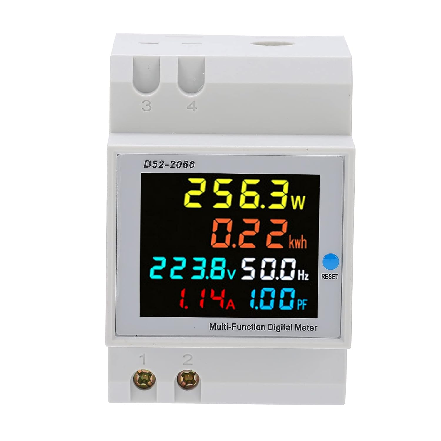 Single Phase Energy Meter Tester Rail Electricity Usage Monitor AC 40-300V 100A LCD Voltmeter Ammeter Voltage Amps Watt Kwh Frequency Power Factor Meter Multimeter image number 6
