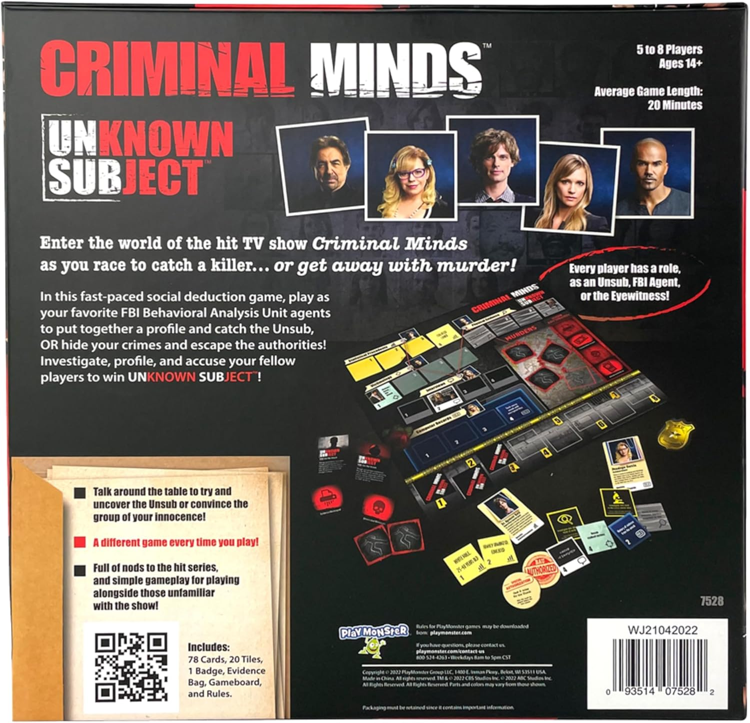 Criminal Minds Unknown Subject - Unsub - Fast-Paced Social Deduction Game - Play as Characters from the Hit Show - Ages 14+ - 5&ndash;8 Players image number 1