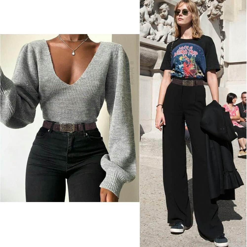 IWFTC Ladies' Vintage Belt-Genuine Leather,Adjustable Sizing,Timeless Design for Dresses,Skirts,And Jeans, Retro Elegance