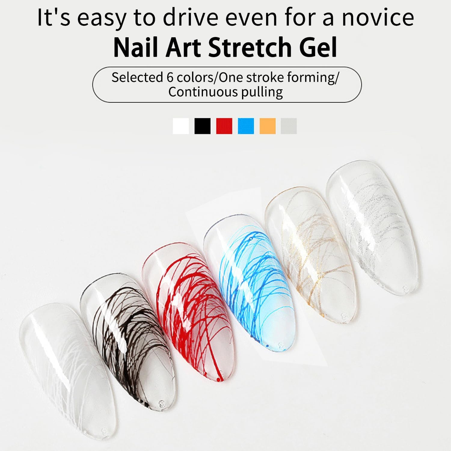 Finger Secret Spider Nail Gel 5G/0.18Oz,2Colors Nail Spider Gel,Spider Web Gel Nail Art,Spider Gel Drawing Gel Nail Polish Set Nail Art Wire Drawing Gel for Line with Nail Art Brushes (White Black)