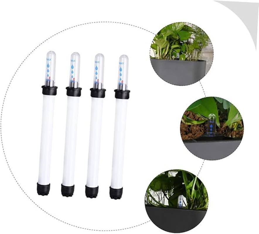 Limcryspp 4-Piece Flowerpot Water Level Indicator, Indoor Potted Flower Water Level Indicator, Plant Water Meter Water Meter White Plastic