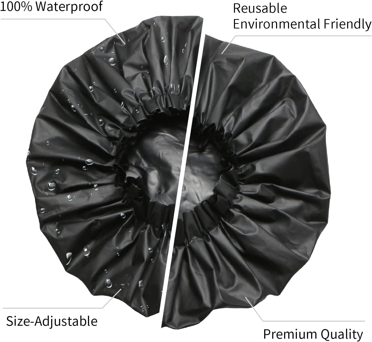 FIENSYDL Extra Large Shower Cap, Jumbo Adjustable, Reusable Shower Caps for Dreadlocks, Waterproof Bath Cap for Women, Girls, Braids, Long Hair, SPA image number 4