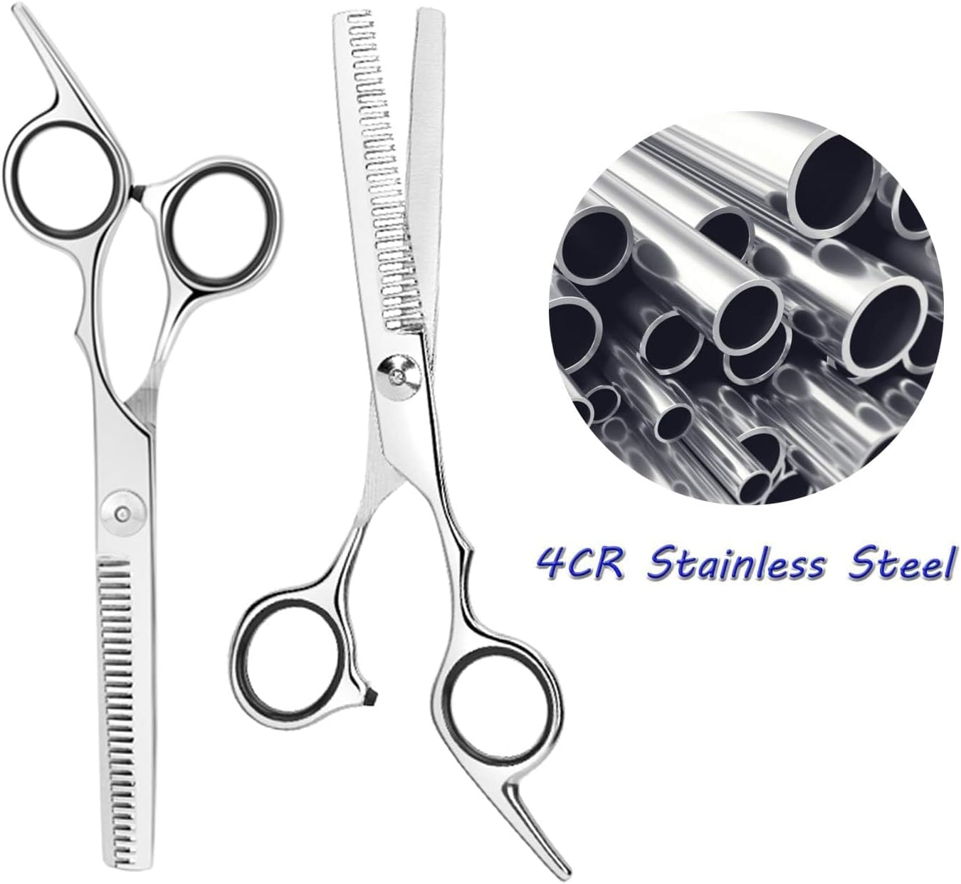 Shengsenfu Professional Thinning Shears - 6.7" Stainless Steel Haircut Scissors, Teeth-Edge Design with Fine Adjustment Screw, for Home, Salon, Barber Use, Salon-Grade Hairdressing Precision Shears image number 2