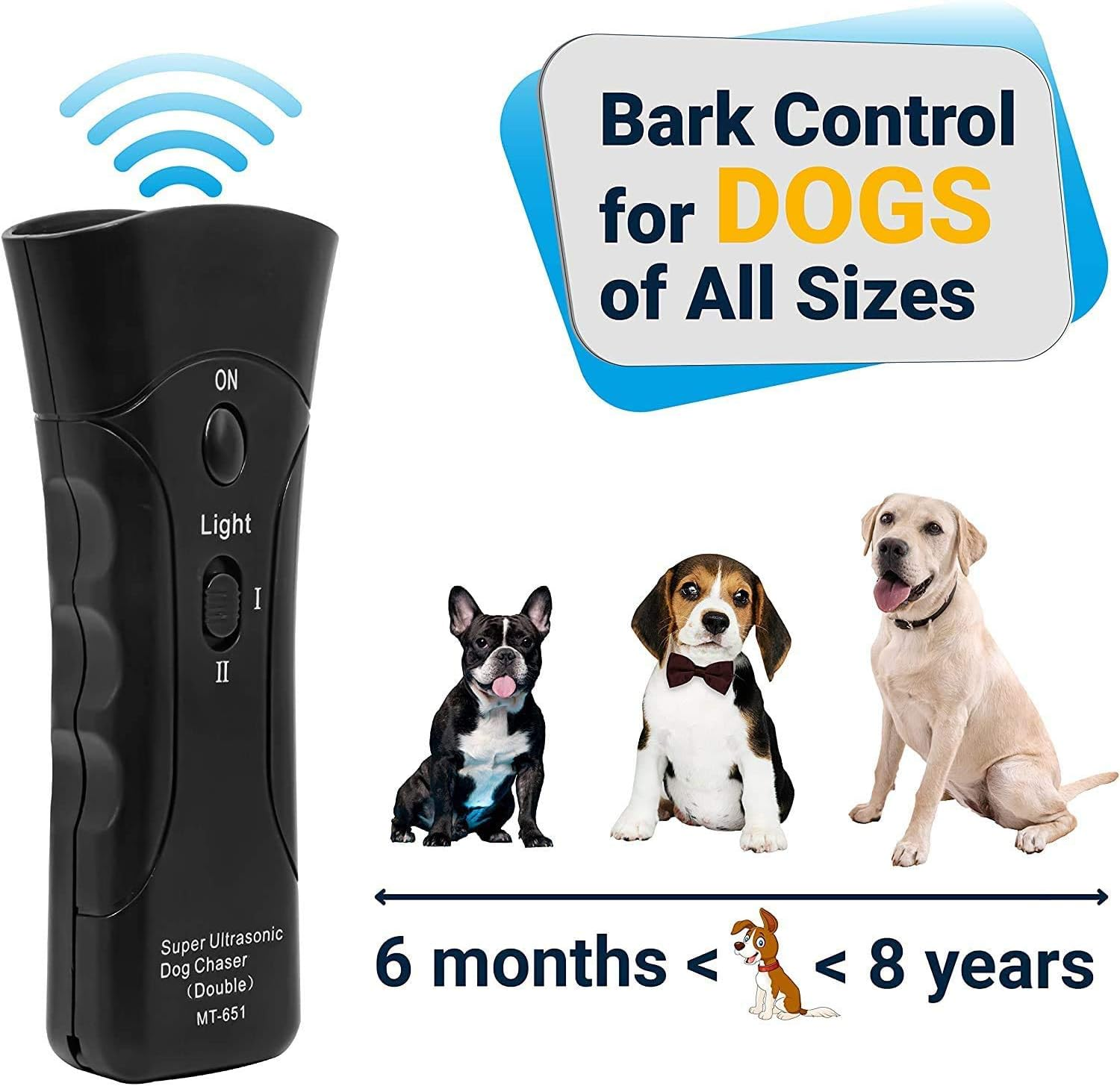 Handheld Dog Repellent, Ultrasonic Dog Trainer Device Electronic Dog Deterrent/Dog Barking Control Devices Training Tool Stop Barking Sonic Dog Repeller image number 4