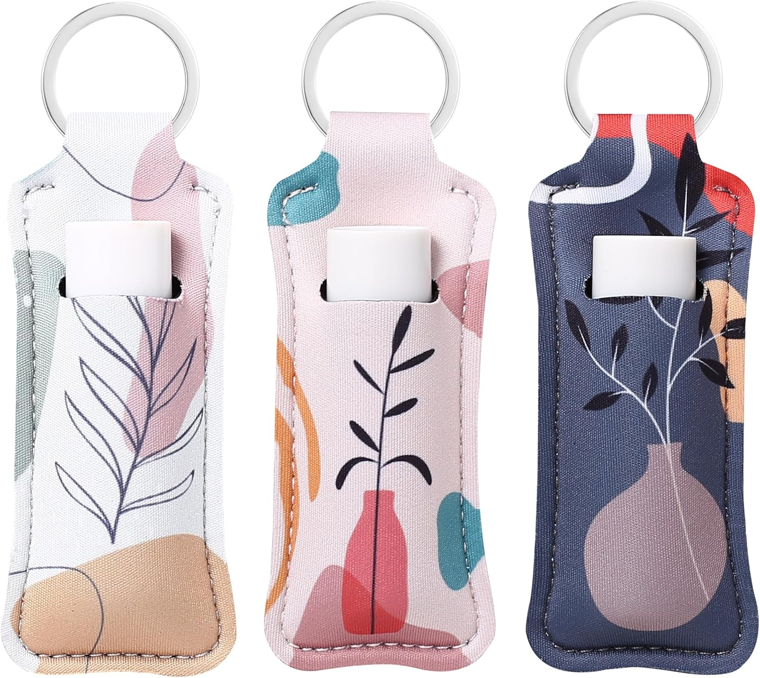 COOKOOKY Chapstick Holder Keychain Cute Lip Balm Keychain Holder with Clip, Sunflower, Large