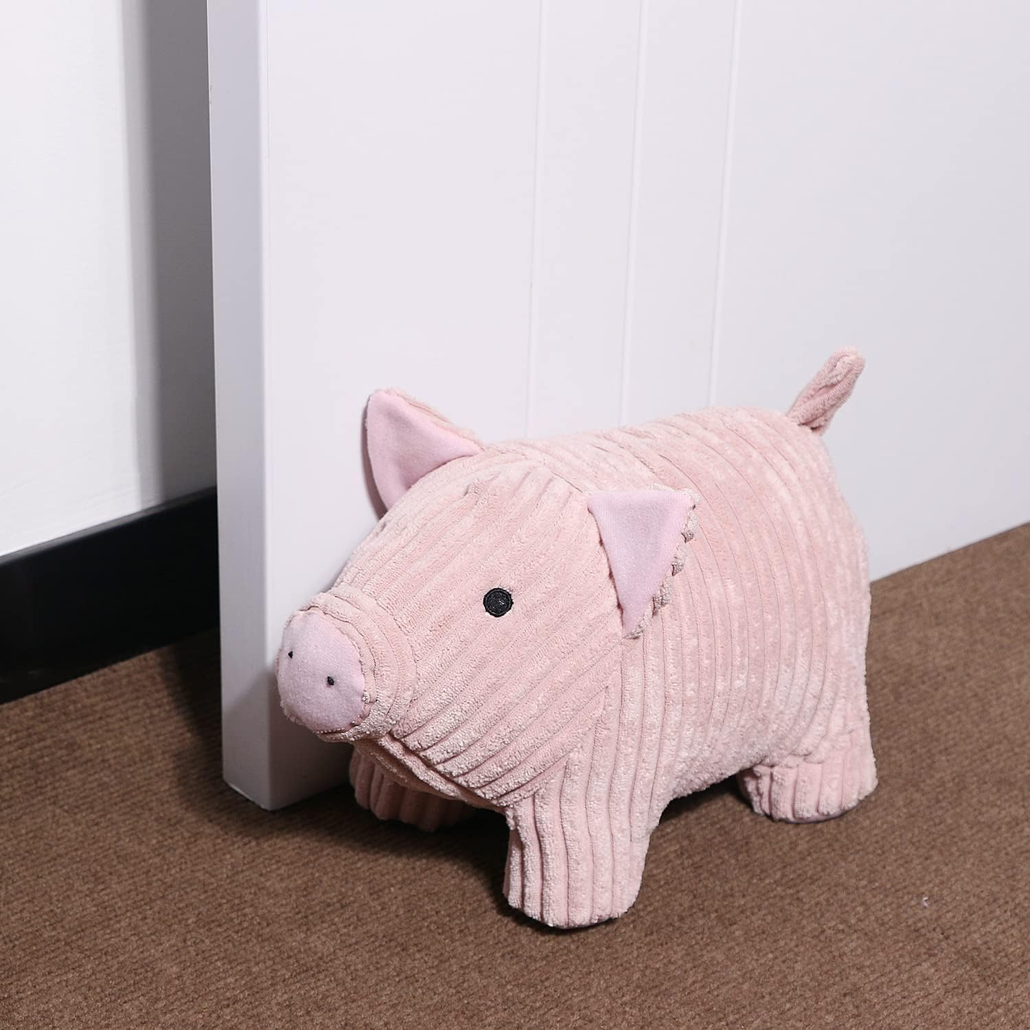 SANFERGE Cute Decorative Door Stopper for Home and Office Floor Door Stops, Fabric Animal Weighted Heavy Wall Protectors, Pink Pig - Giraffe image number 5