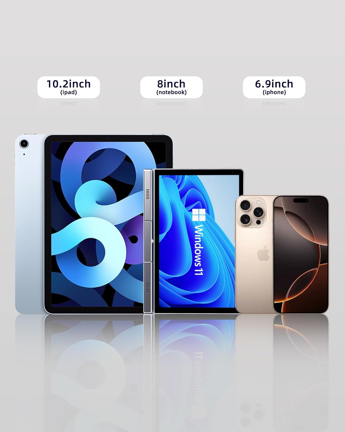 Mini Laptop 8 Inch HD Touchscreen Portable, Windows 11 Pro Small Gaming Laptop, N100 12 GB LPDDR5 512 GB M.2 SSD, Wi-Fi 6, BT 5.2 2 MP Camera, G-Sensor, HDMI, Type C