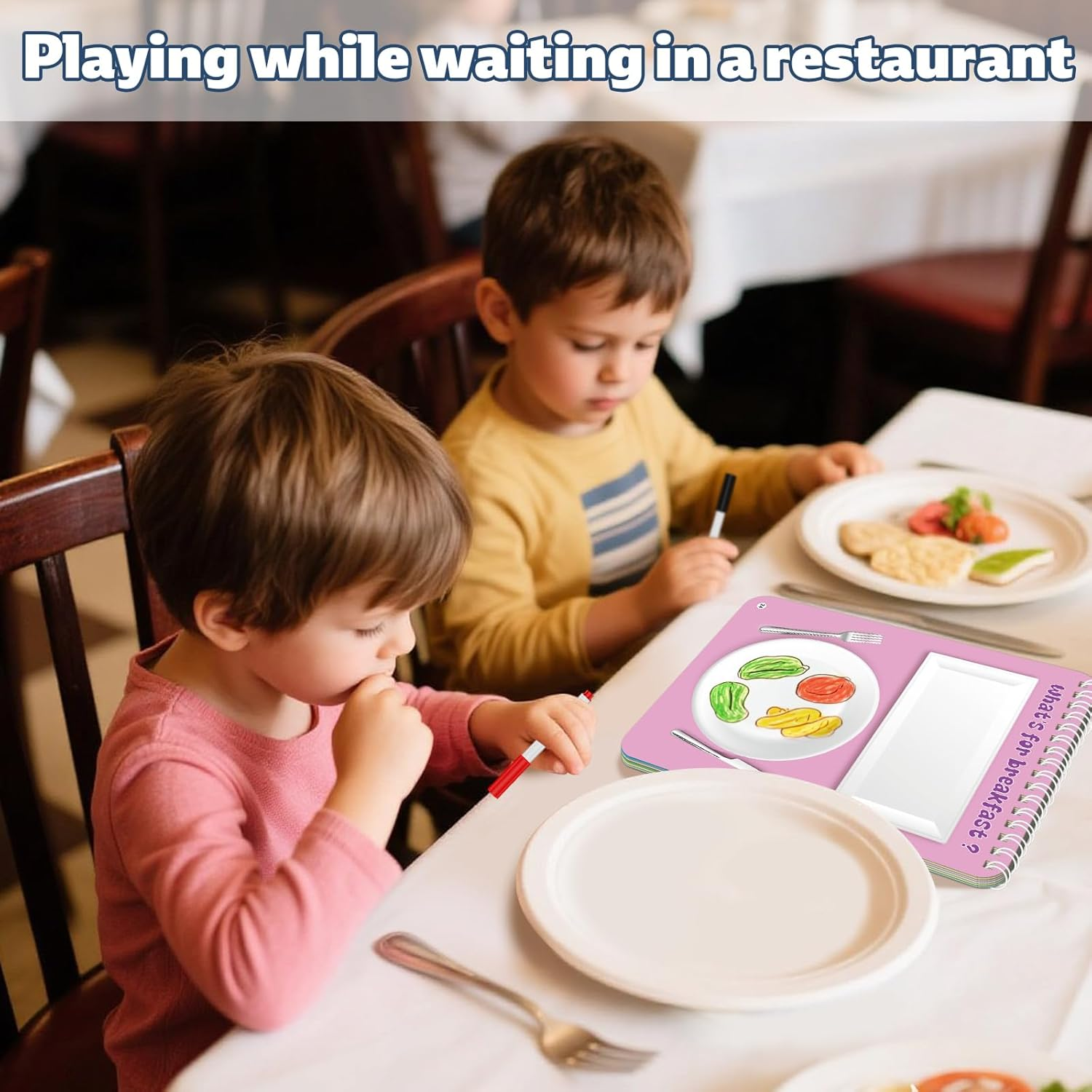 Elfew 2 Pack Reusable Activity Travel Game for Kids Ages 3-5, Busy Books for Toddlers, Learning & Education Toys, Kids Travel Activity Pack, 4 Year Old Girl and Boy Gift, Toddler Activities