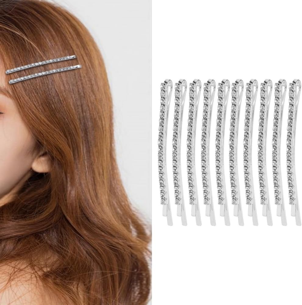 Changyeah 12 Pieces Hair Pins Crystal Hair Pins Rhinestone Hair Clips Hair Clips Hair Pins for Women Silver image number 3