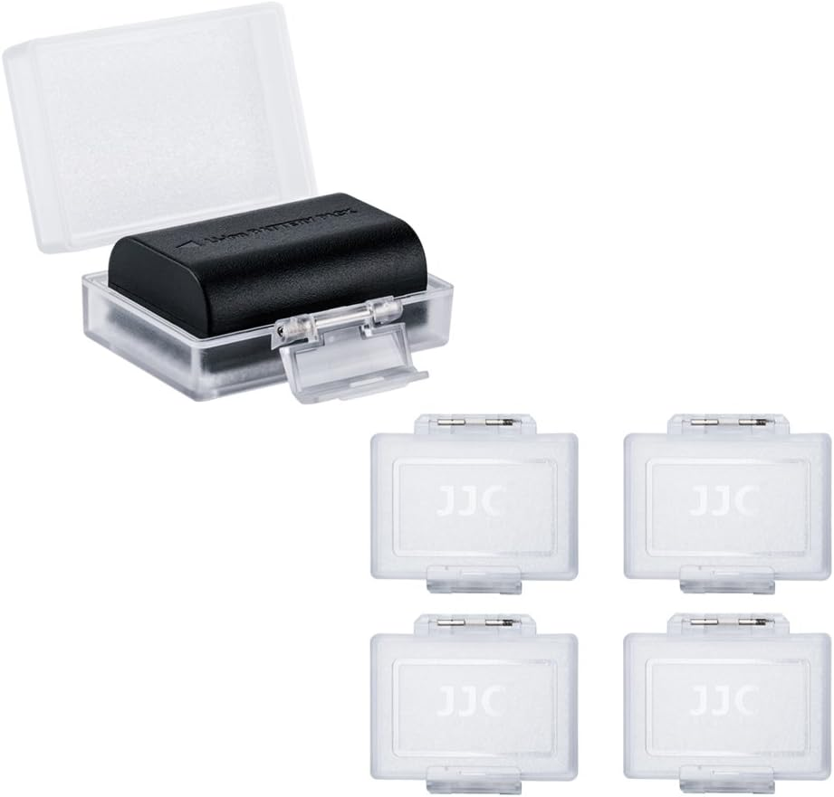 JJC Camera Battery Case Holder Box for Canon LP-E17 LP-E10 LP-E6 Lp-E6N,Nikon En-El15A En-El14,Fujifilm NP-W126 Np-W126S,Sony NP-FW50 NP-FW100 and More Camera Battery Pack below 2.36" X 1.65" X 0.94" image number 2