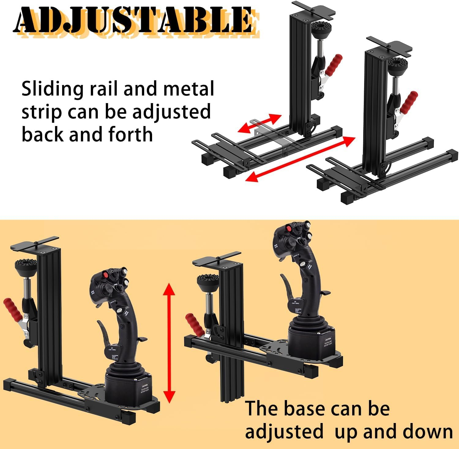Universal Hotas Desk Mount for Thrustmaster Warthog 10C&Throttle/Winwing Orion 1&2/T.16000M FCS/TCA Officer Pack Airbus/Vkb Gunfighter Mk.Lll/Logitech X52/X52 Pro/X55/X56 (Two Pack) image number 6