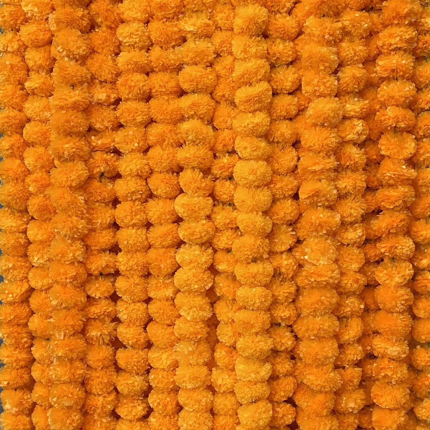 5 PC - 5 Feet Marigold Garland |Indian/American Wedding Party Mantle Decoration, Faux Garlands Wedding Garland, Diwali Decoration, Spring Bush Floral! (Dark Orange)