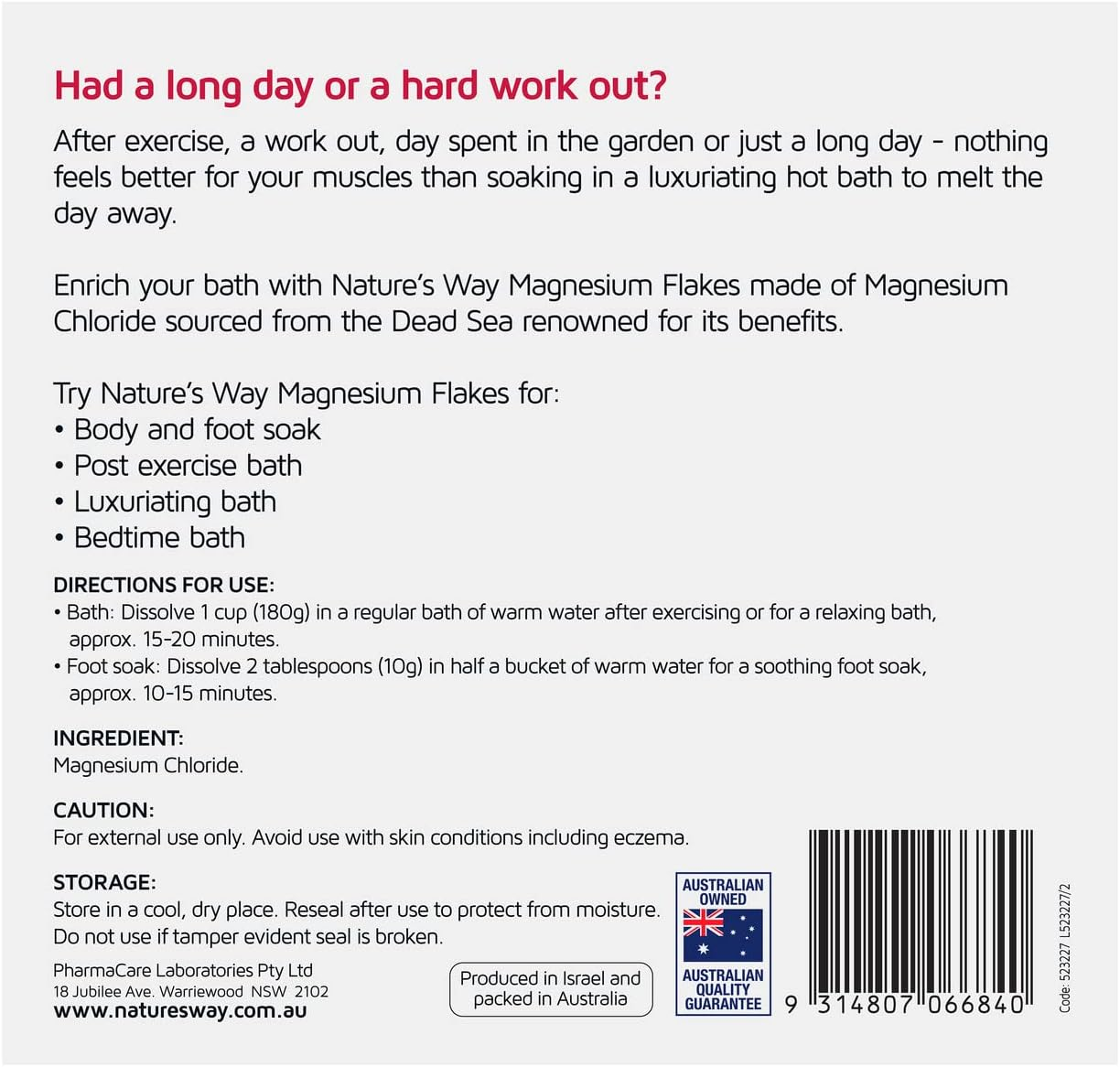 Nature'S Way Magnesium Flakes 750 G