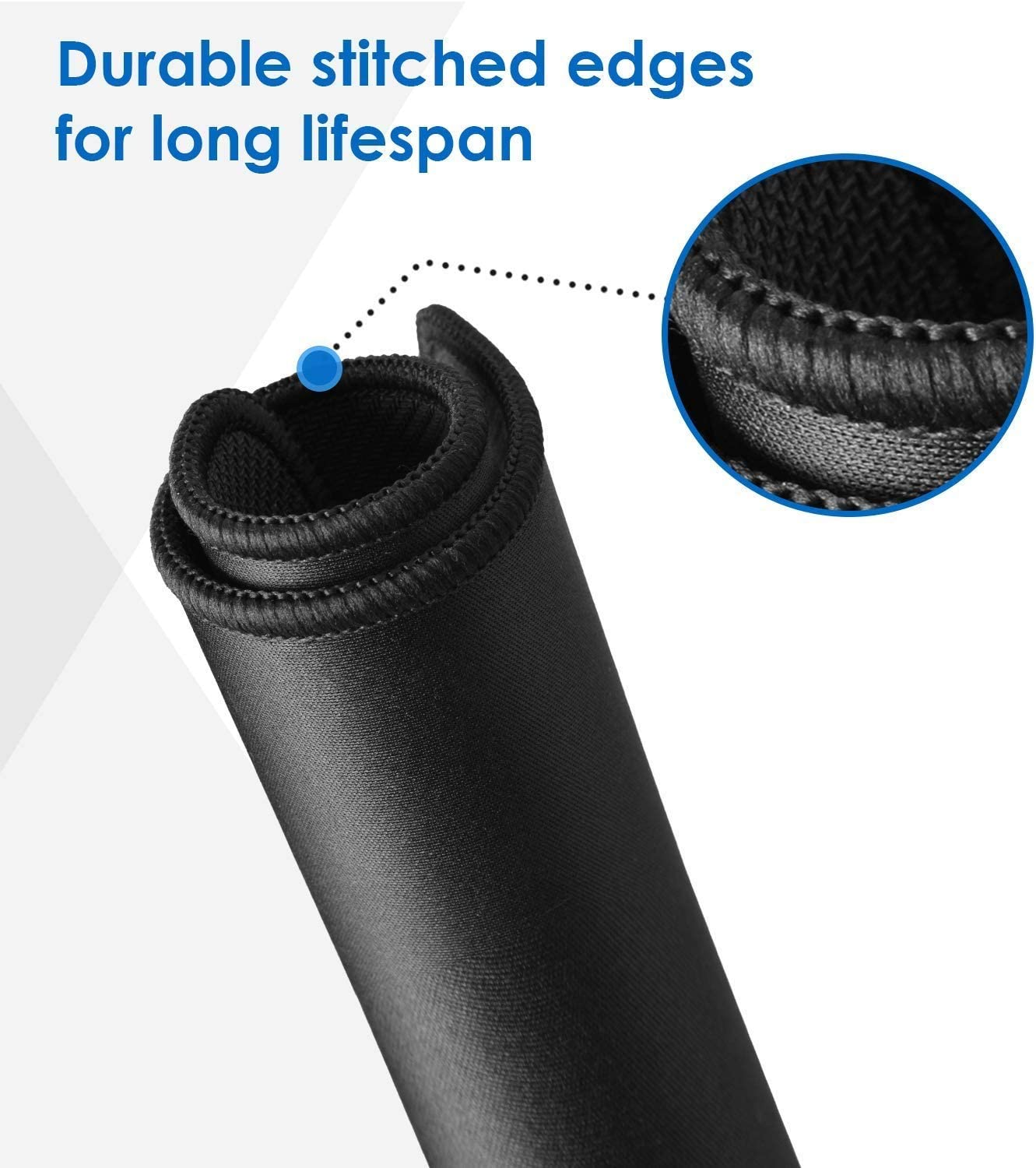 Mouse Pad, Amazer-T Gaming Mouse Mat Medium-Size (300 by 250Mm) with Smooth Surface, Non-Slip Rubber Base, and Anti-Fraying Stitched Edges, Black image number 5