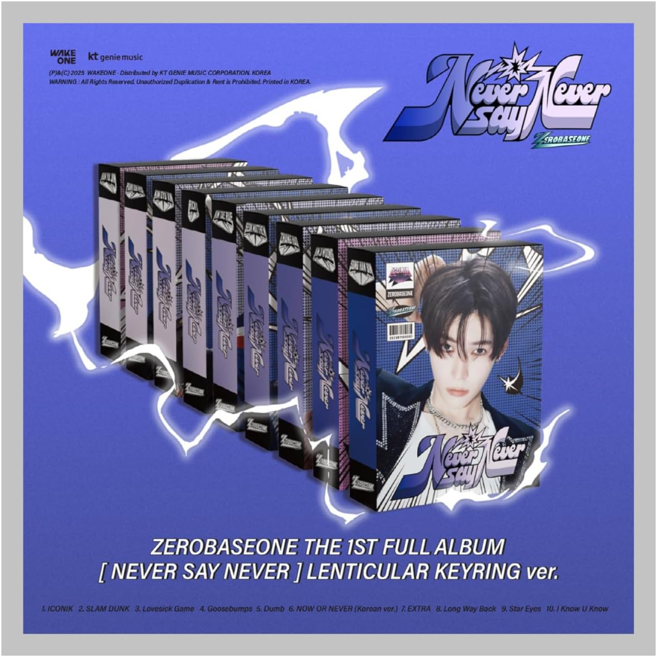 ZEROBASEONE ZB1 NEVER SAY NEVER 1St Album Lenticular Keyring Random Version Outbox+Lenticular Keyring+Photocard+Qralbum+Guide+Tracking Sealed image number 1