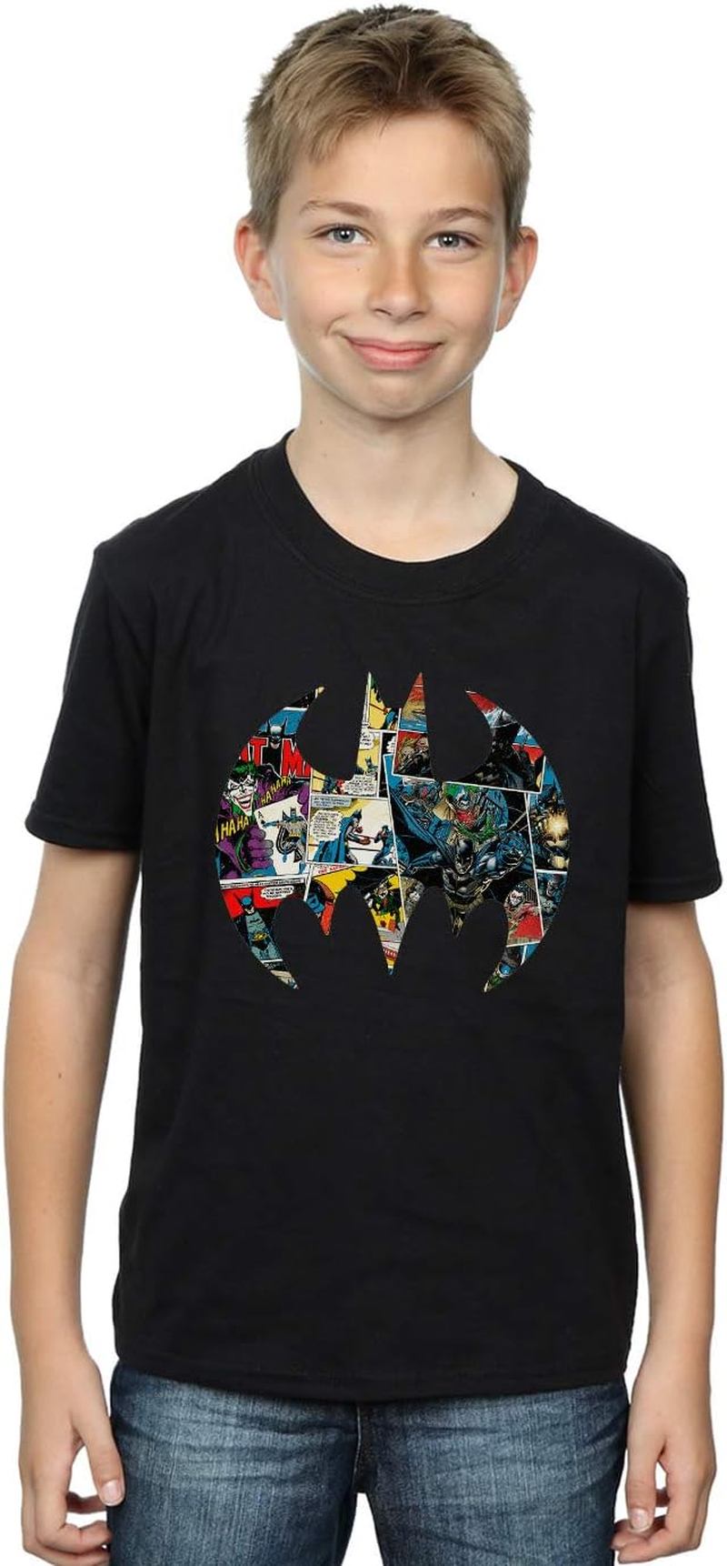 DC Comics Boys Batman Comic Book Logo T-Shirt Black 5-6 Years