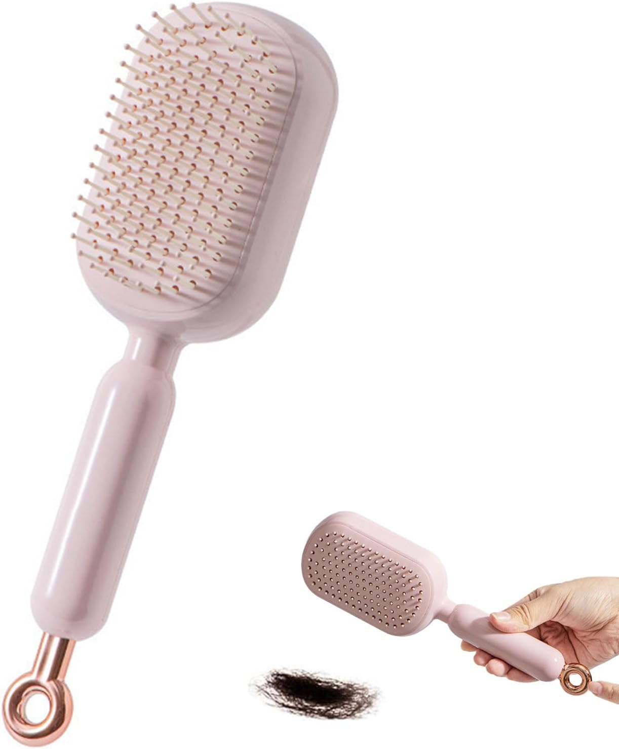 Muorruo Self-Cleaning Hairbrush, Retractable Hairbrush, Easy to Clean, Massage Comb with Retractable Bristles, Anti-Static Brushes with One-Swipe Cleaning, Hair Styling Tools image number 5