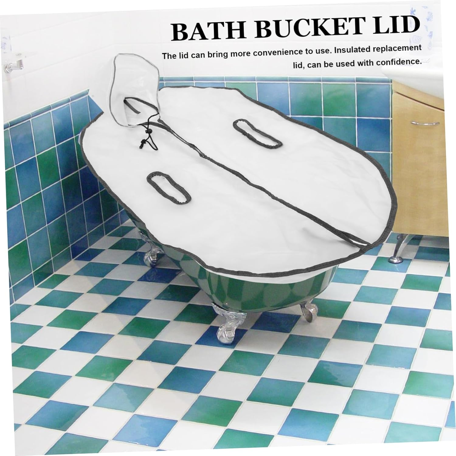 Cabilock Foldable Bathtub Insulation Cover Replacement Bathtub Lid for Soaking Bucket Spa Tub Lid Foldable Design Insulated Bath Basin Cover for Warm Bath image number 1