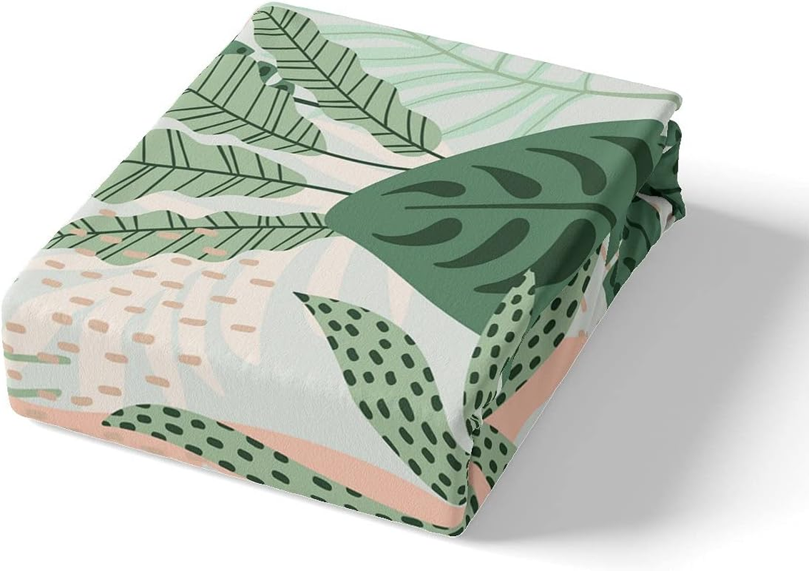 Feelingyou Green Palm Leaf Duvet Cover Set for Bedroom Decor, Tropical Rainforest Plants Theme Comforter Cover, Leaves Pattern Bedding Duvet Cover Home Decor Duvet Cover Sets, 135 X 200 Cm image number 6