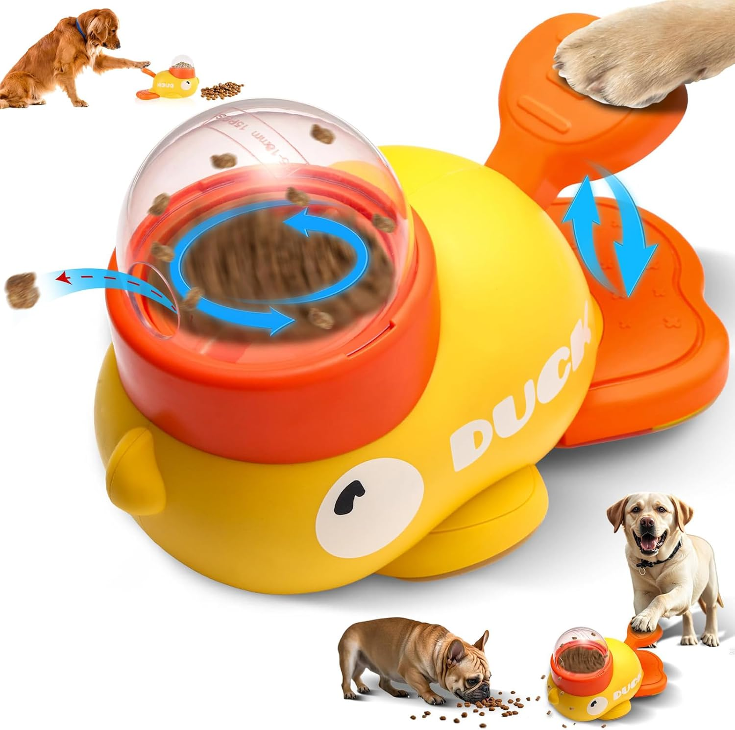 2-In-1 Dog Treat Dispenser Toy,Pet Feeder,Equipped with 3 Sizes of Food Export,Interactive Pet Feeder,Promotes Mental Stimulation,Reduces Gas, Prevents Overeating, and Provides a Fun Feeding Solution