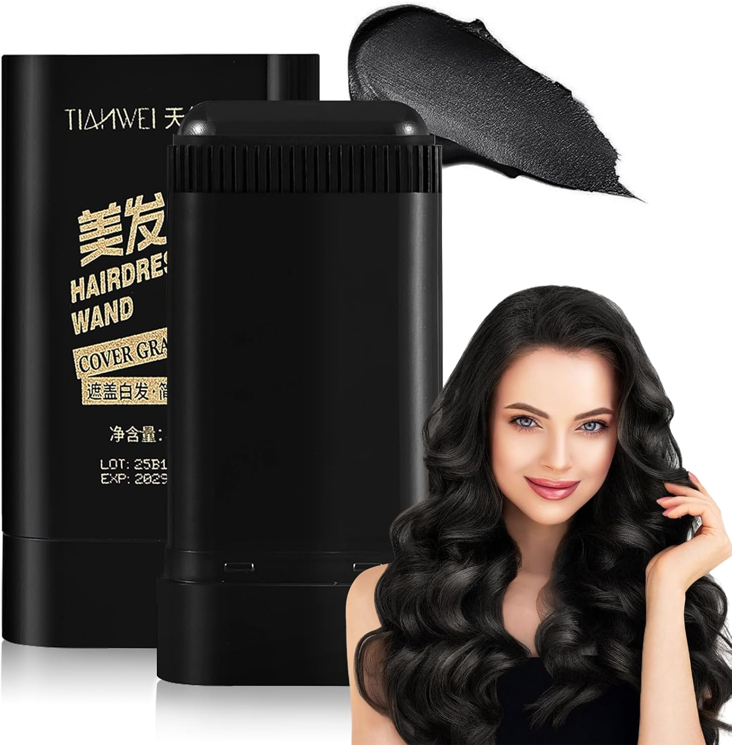 Hair Color Stick Comb Hair Dye Pen Instant Portable Hair Dye Comb Root Hair Mascara for Gray Hair Coverage, 2 in 1 Temporary Hair Touch up Dye for Women & Men Blonde Roots Quick Fix (Dark Brown)