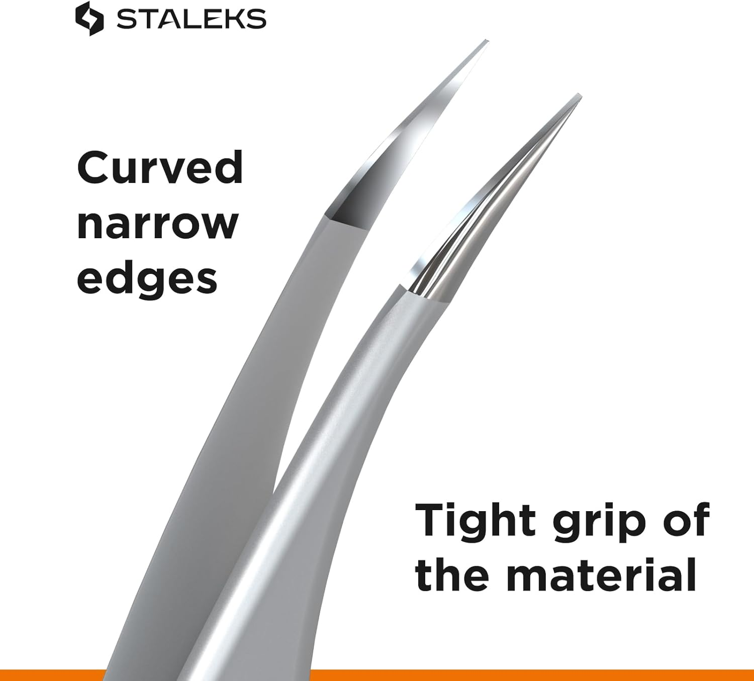 Staleks Pro Professional Eyelash Tweezers Expert 40 Type 11 &ndash; Curved &ndash; Lash Separation &ndash; Stainless Steel &ndash; Anti-Fatigue Design image number 1