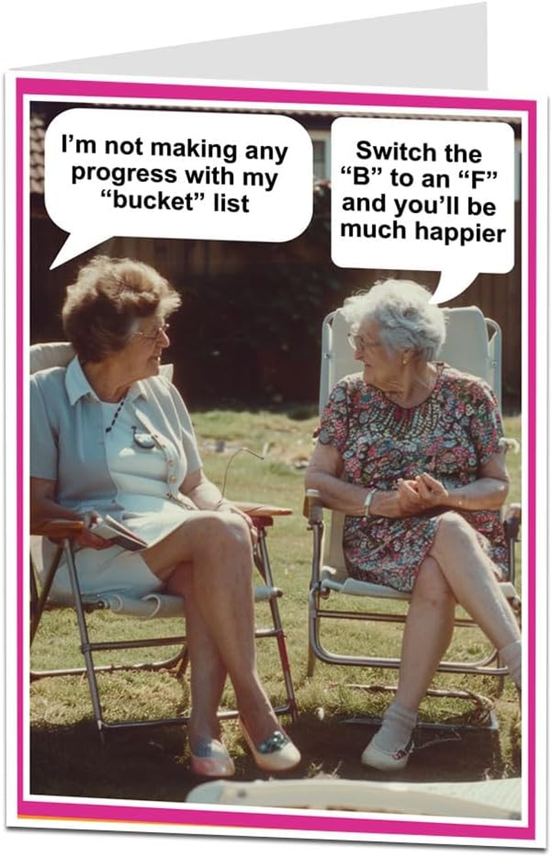 Funny Birthday Cards for Women Rude Bucket List Design Perfect for Best Friends Bestie image number 1