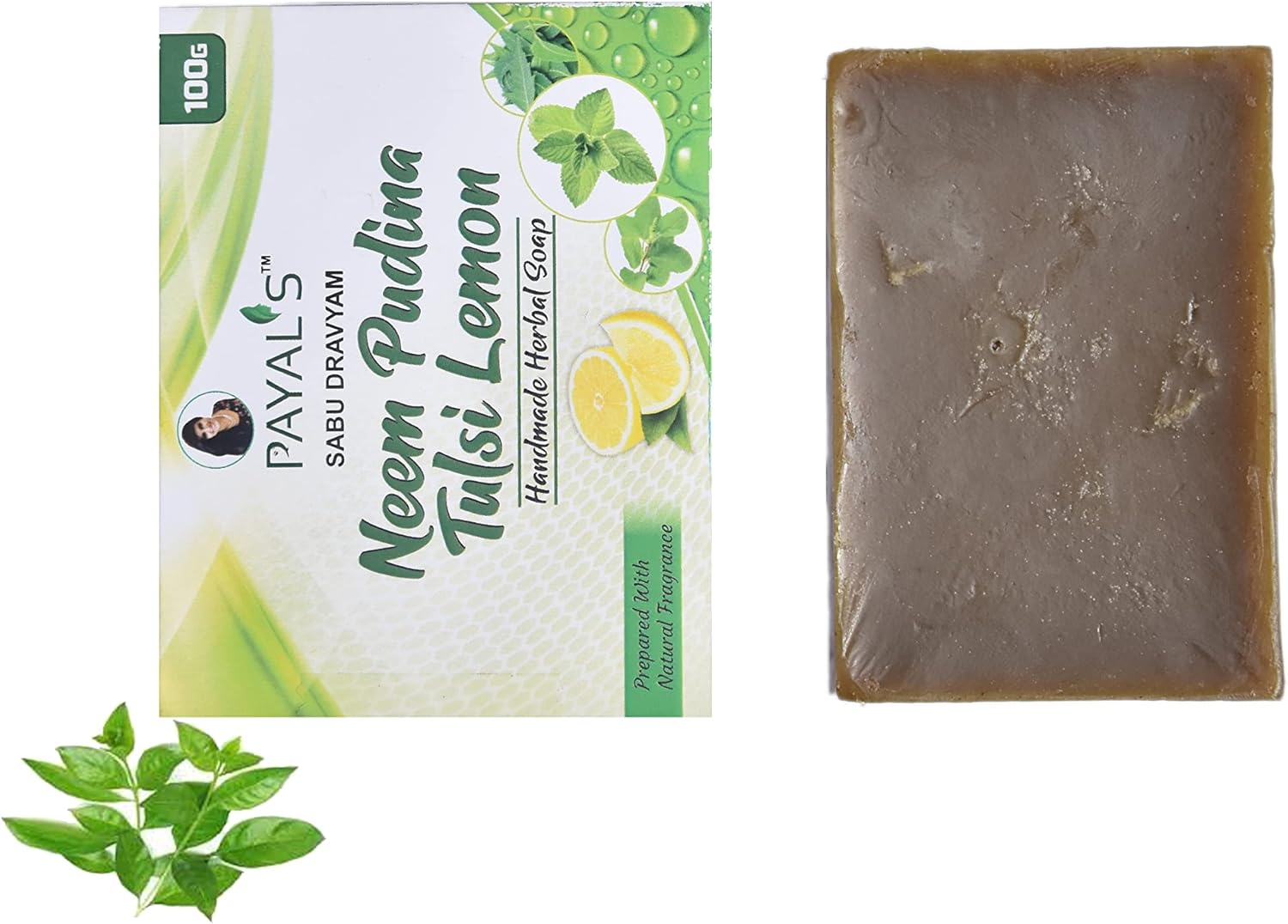 Payal'S Herbal Soap - Neem Pudina Tulsi Lemon 100G image number 4