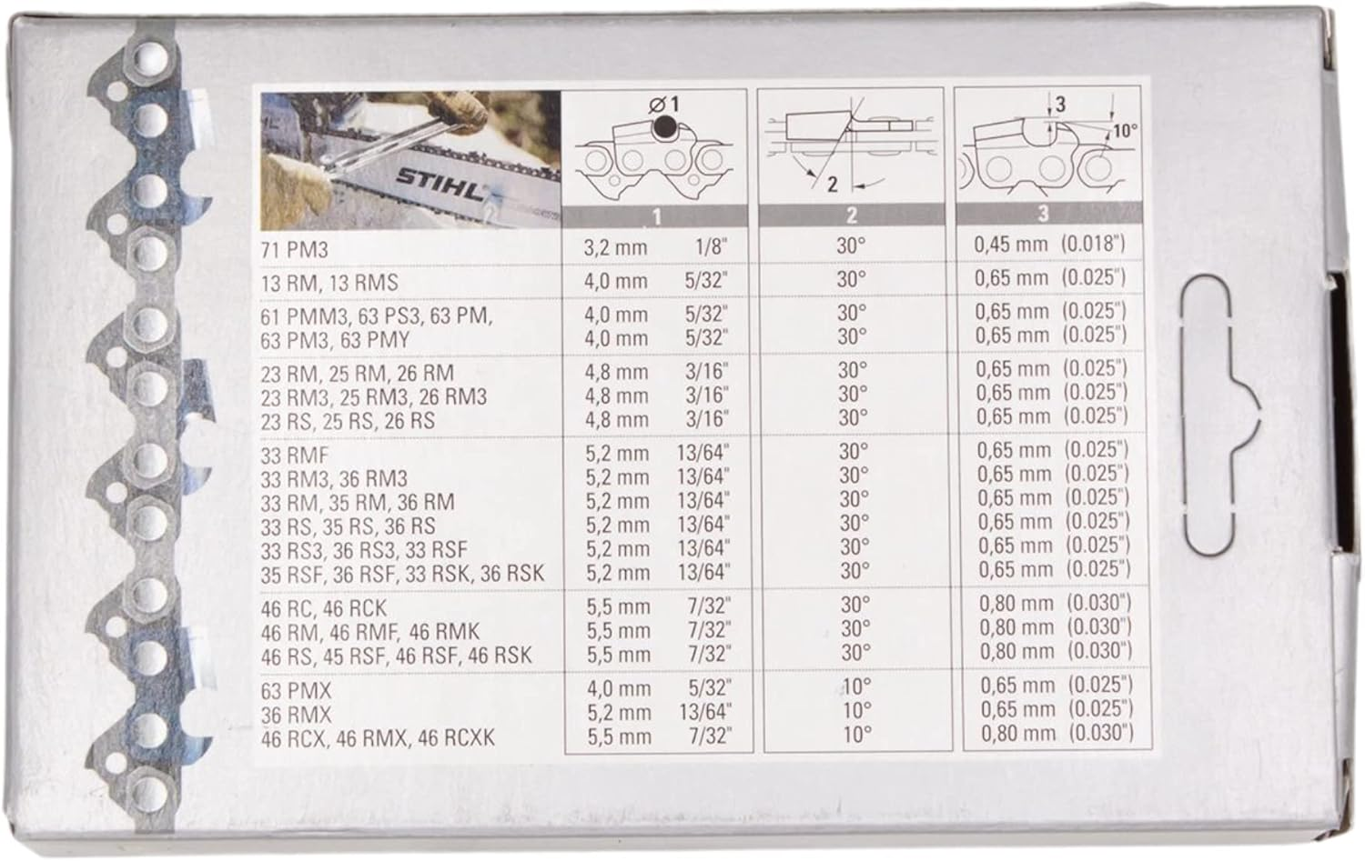 Stihl Original Picco Micro Comfort 3 3/8P Chainsaw Chain, 16"
