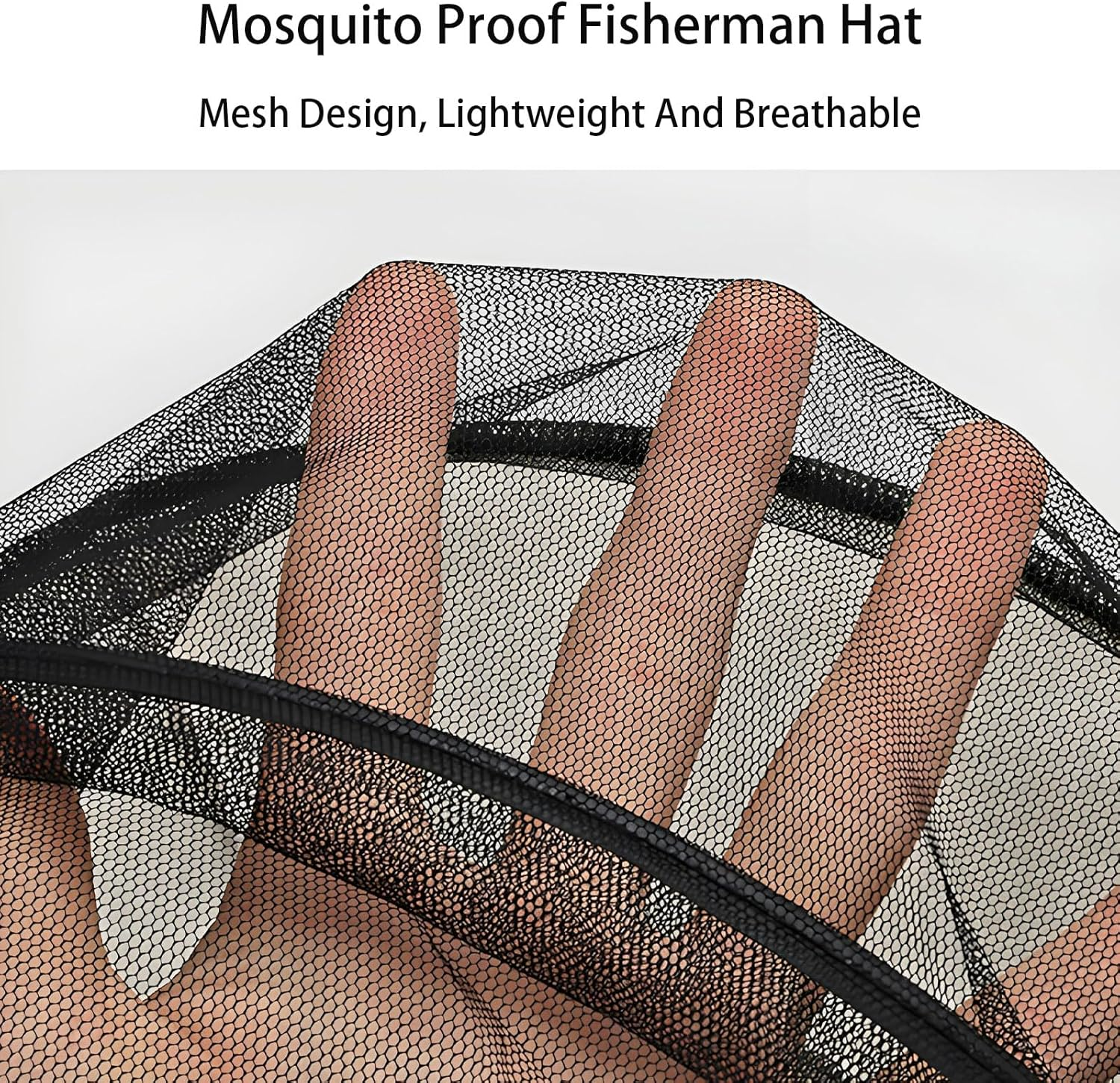 RUIFEN 2 per 19.7 * 14.6 in Outdoor Insect Repellent Bucket Hat, Adjustable and Breathable, Suitable for Fishing, Beekeeping, Hiking, Gardening, Unisex Camouflage image number 6