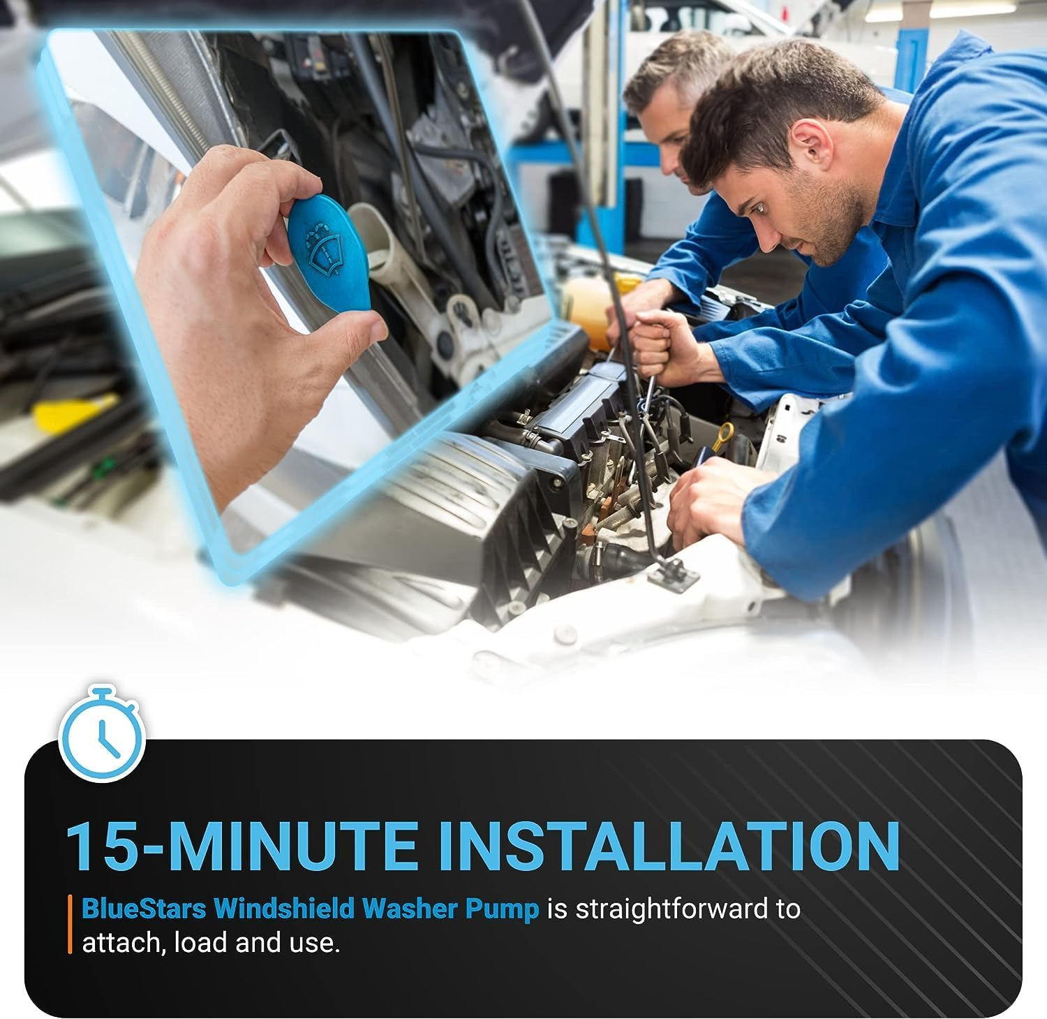 Windshield Washer Pump Replacement 67126934159 67127302589 Compatible with BMW E92 E91 E90 E88 E87 E82 Car Windscreen Washer Pumps image number 4