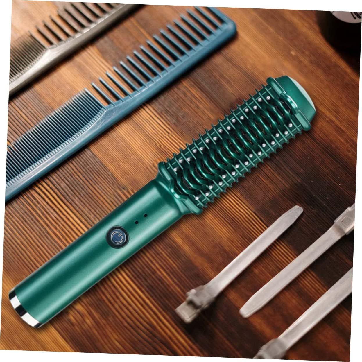 Healeved Portable Usb Hair Straightener Hair Curling Rod Scald Comb Styling Tool Hairdressing Tool for Frizz image number 6