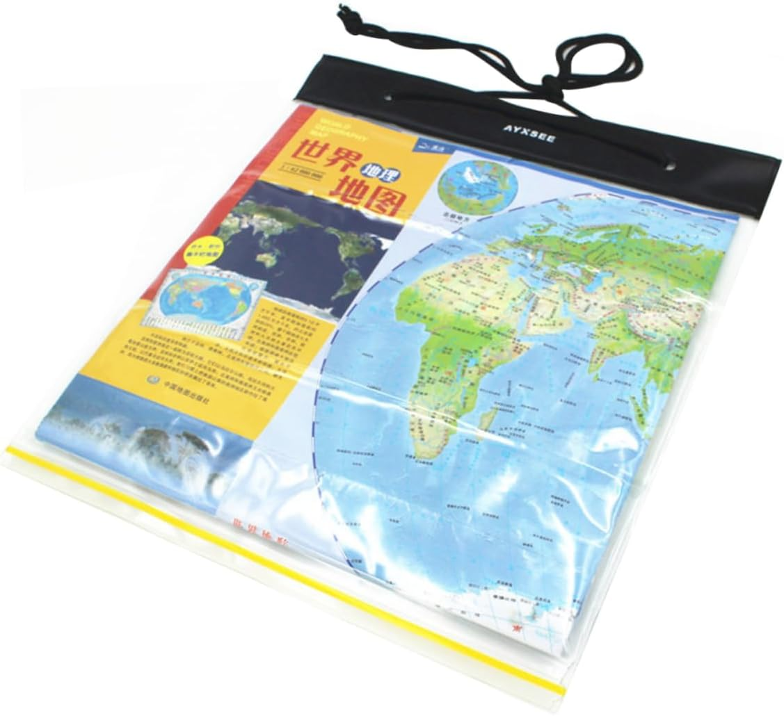 Map Bag Self-Sealing Clear Bag Map Carrier Protector Pouch Document Dry Waterproof Case Trail Case Waterproof Phone Pocket White Water Outdoor