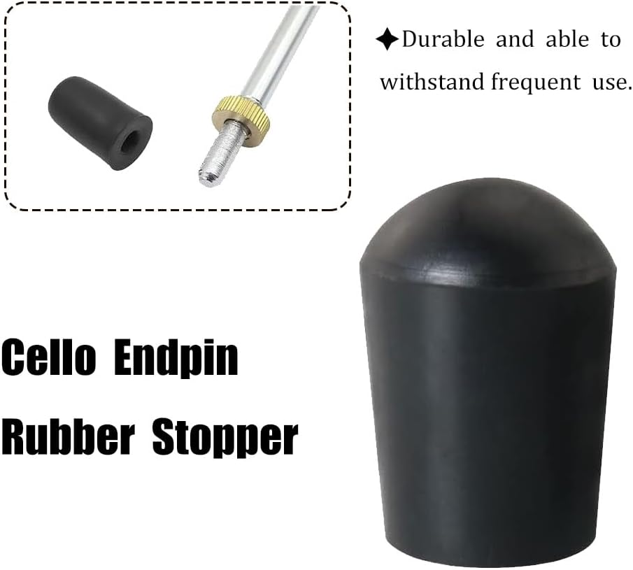 Cello Endpin Stopper Tips, 8-Piece Set, Rubber Anti-Slip Anchor Accessories for Double Bass