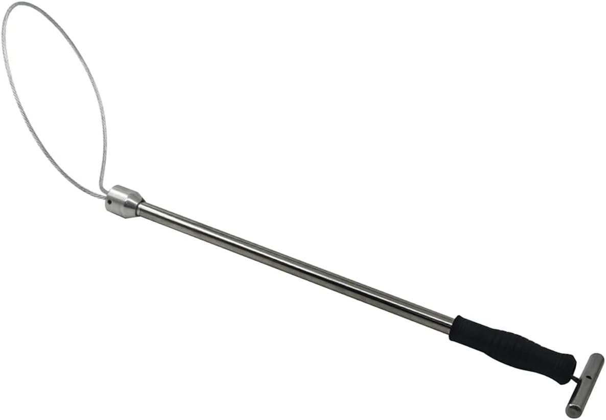 AIMALL Stainless Steel Pig Catcher Set with T-Handle Retractable Rod 28.34In Noose and 24.40In Pole Strong Wire Rope Restraint Tool for Hog Handling and Mouth Control image number 5